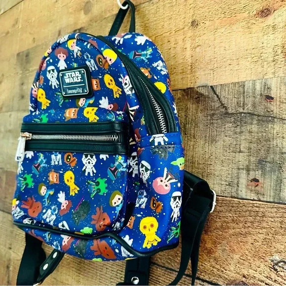 Unisex Disney Loungefly Star Wars Chibi Print Mini Backpack